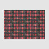 Zwart en rood Waterverf Plaid Design Tissuepapier (Voorkant)