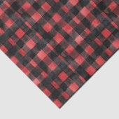 Zwart en rood Waterverf Plaid Design Tissuepapier (Detail)