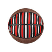 Zwart en Rood Wit Strips Ontwerp Basketbal (Voorkant)