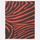 Zwart en Rood Zebra Print Fleece Deken (Voorkant)