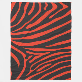 Zwart en Rood Zebra Print Fleece Deken
