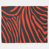 Zwart en Rood Zebra Print Fleece Deken (Voorkant (Horizontaal))