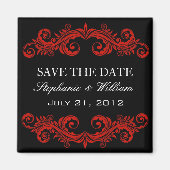 Zwart en rood zwijn opslaan Datum magneet (Voorkant)