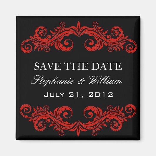 Zwart en rood zwijn opslaan Datum magneet (Voorkant)