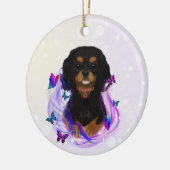 Zwart en roodbruine Cavalier King Charles Spaniel Keramisch Ornament (Links)