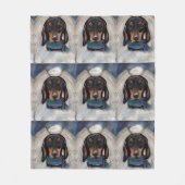 Zwart en roodbruine Dachshund Fleece Deken (Voorkant)