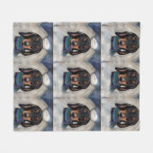 Zwart en roodbruine Dachshund Fleece Deken (Voorkant (Horizontaal))