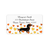 Zwart en roodbruine Dachshund in pose Etiket (Voorkant)