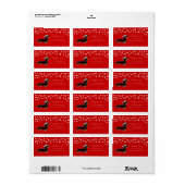 Zwart en roodbruine Dachshund Kerst Poseren Etiket (Full Sheet)