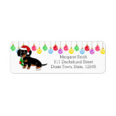 Zwart en roodbruine Dachshund kerstman labels (Voorkant)