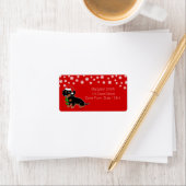 Zwart en roodbruine Dachshund Sinterklaas Labels (Insitu)