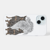Zwart en roodbruine Dobermann honden iPhone 15 Case (Achterkant horizontaal)