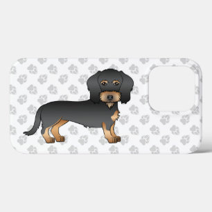 Zwart en roodbruine draadharige Dachshund-hond met Case-Mate iPhone Case