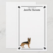Zwart en roodbruine Duitse herder met aangepaste t Briefpapier (Voorkant / Achterkant)
