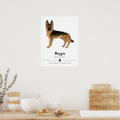 Zwart en roodbruine Duitse herder met aangepaste t Poster (Keuken)