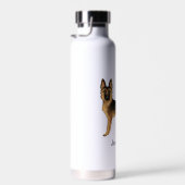Zwart en roodbruine Duitse herdershond met eigen n Waterfles (Rechts)