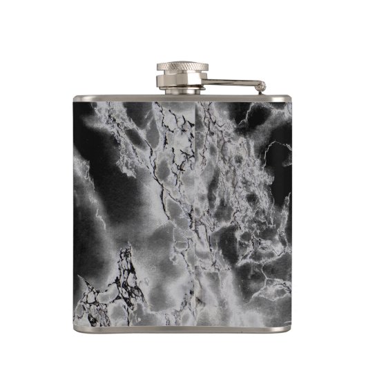 Zwart en rook grijs marmeren steen heupfles (Achterkant)