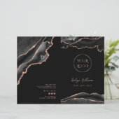 Zwart en roos Gold Agaat Service Menu Brochure (Staand voorkant)