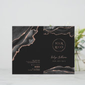 Zwart en roos Gold Agaat Service Menu Brochure (Staand voorkant)