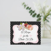 Zwart en Roos Gold Blush Roze Recipe Kaart (Staand voorkant)