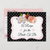 Zwart en Roos Gold Blush Roze Recipe Kaart (Voorkant / Achterkant)