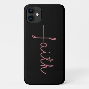Zwart en Roos Gold Cross Faith Case-Mate iPhone Case