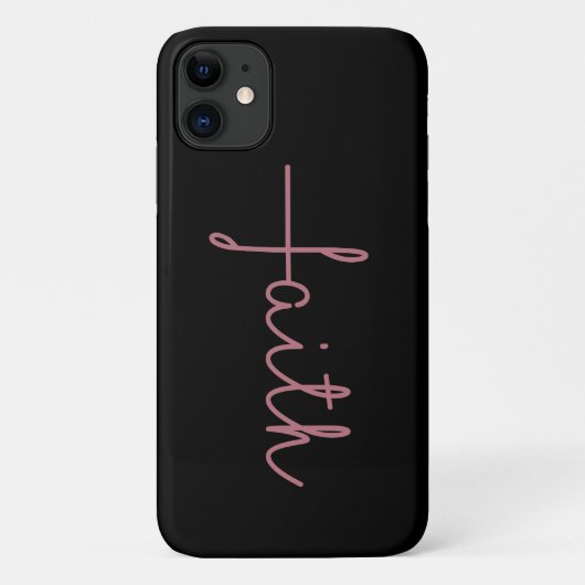 Zwart en Roos Gold Cross Faith Case-Mate iPhone Case (Achterkant)