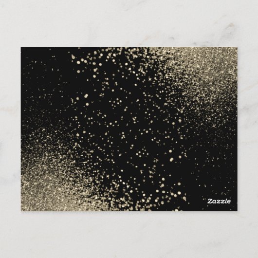 Zwart en Roos Gold Glitter 50ste verjaardag Briefkaart (Achterkant)