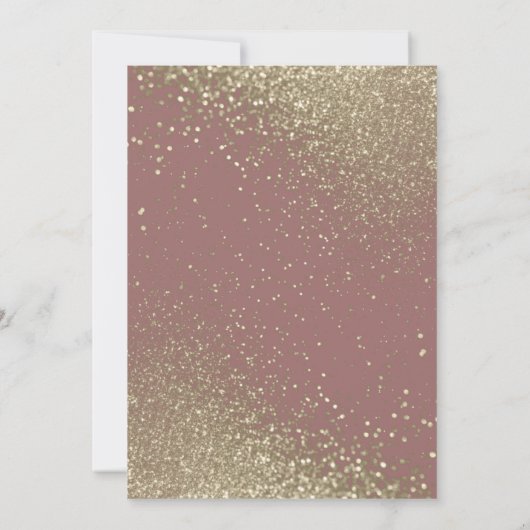 Zwart en Roos Gold Glitter 50ste verjaardag Kaart (Achterkant)