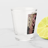 Zwart en Roos Gold Glitter 50ste verjaardag Shot Glas (Links)