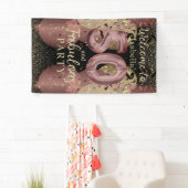 Zwart en Roos Gold Glitter 50ste verjaardag Spandoek (Insitu)
