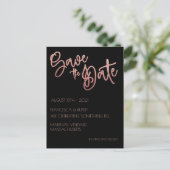 Zwart en Roos Gold Glitter Weddenschap Bespaar de  Briefkaart (Staand voorkant)