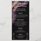 Zwart en Roos Gold Kerstmenu met Snowman Menu (Voorkant)