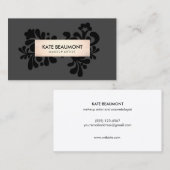 Zwart en Roos Gold Makeup Artist en Hair Salon Visitekaartje (Voorkant / Achterkant)