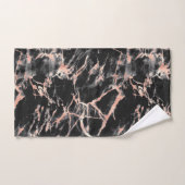 Zwart en Roos Gold Marble 3 Bad Handdoek (Handdoek)