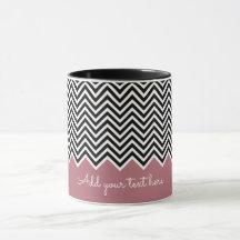 Zwart en ROOS GOLD Modern Chevron Custom TEXT