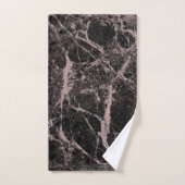 Zwart en Roos Gold Pink Glitter Marble Glam Trendy Bad Handdoek (Handdoek)