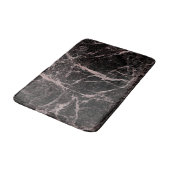Zwart en Roos Gold Pink Glitter Marble Glam Trendy Badmat (Gekanteld)