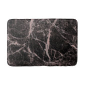 Zwart en Roos Gold Pink Glitter Marble Glam Trendy Badmat (Voorkant)