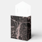 Zwart en Roos Gold Pink Glitter Marble Glam Trendy Bedankdoosjes (Geopend)