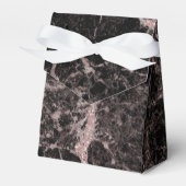 Zwart en Roos Gold Pink Glitter Marble Glam Trendy Bedankdoosjes (Voorkant Zijde)