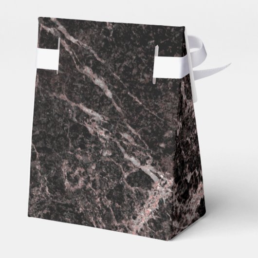 Zwart en Roos Gold Pink Glitter Marble Glam Trendy Bedankdoosjes (Achterkant)