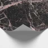 Zwart en Roos Gold Pink Glitter Marble Glam Trendy Cadeaupapier (Hoek)