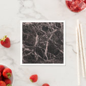 Zwart en Roos Gold Pink Glitter Marble Glam Trendy Servet (Insitu)