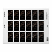 Zwart en Roos Gold Polka Dot Custom Favor Label (Full Sheet)