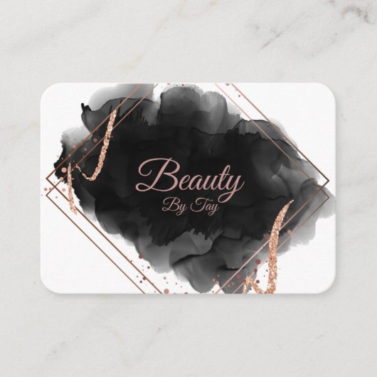 Zwart en Roos Gold Visitekaartje Roze (Voorkant)