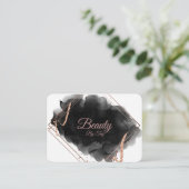 Zwart en Roos Gold Visitekaartje Roze (Staand voorkant)