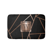 Zwart en Roos Goud Geometrisch Badmat (Voorkant)