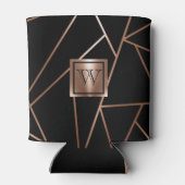 Zwart en Roos Goud Geometrisch Blikjeskoeler (Achterkant)