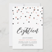 Zwart en Roos goud meisje 18de tiende verjaardag Kaart (Voorkant)